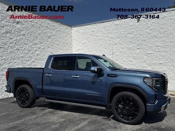 2026 GMC Sierra 1500 Denali Ultimate in Downpour Metallic — front three-quarter view