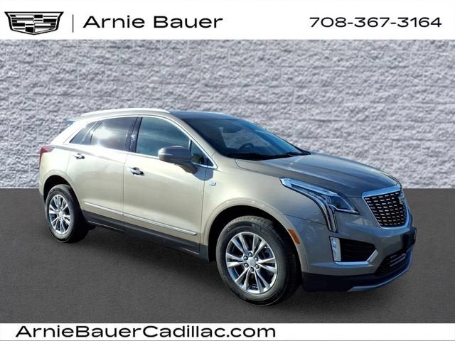 2022 Cadillac XT5 Premium Luxury in Latte Metallic — front three-quarter view