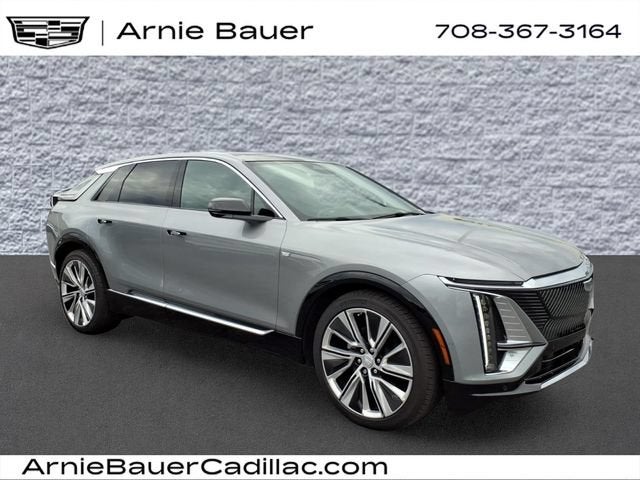 2025 Cadillac LYRIQ Luxury 3 in Argent Silver Metallic — front three-quarter view