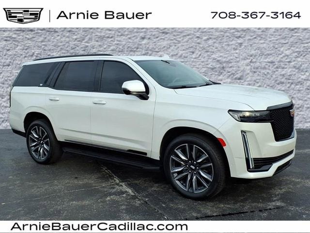 2024 Cadillac Escalade Sport Platinum in Crystal White Tricoat — front three-quarter view