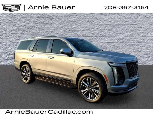 2025 Cadillac Escalade Sport in Argent Silver Metallic — front three-quarter view