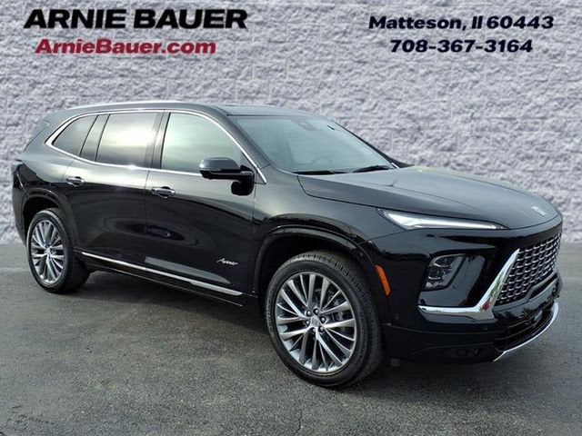 2025 Buick Enclave Avenir in Ebony Twilight Metallic — front three-quarter view