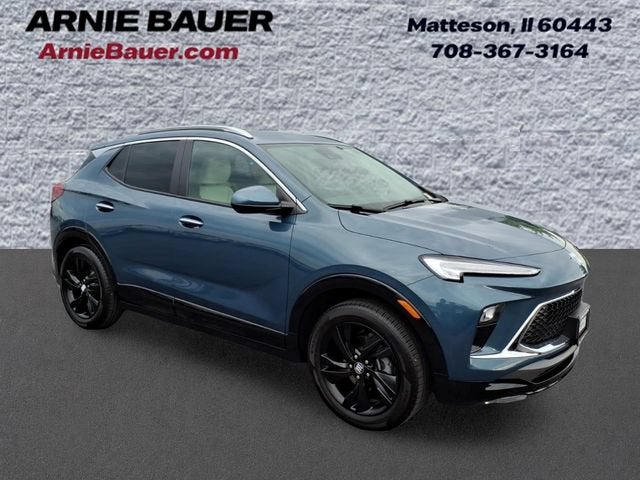 2024 Buick Encore GX Sport Touring in Ocean Blue Metallic — front three-quarter view