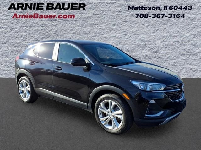 2022 Buick Encore GX Preferred in Ebony Twilight Metallic — front three-quarter view