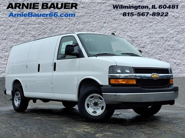 2026 Chevrolet Express Cargo WT in Summit White — front three-quarter view
