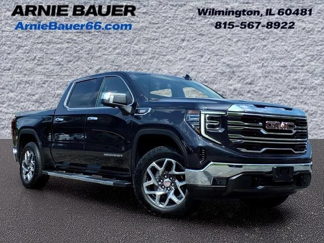 2024 GMC Sierra 1500 SLT in Titanium Rush Metallic — front three-quarter view