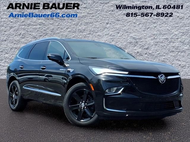 2024 Buick Enclave Essence in Ebony Twilight Metallic — front three-quarter view
